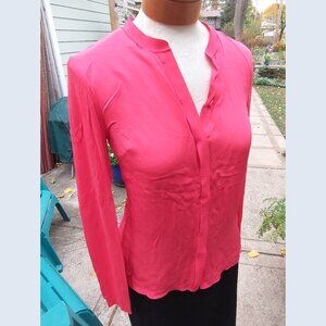Blouse: Silk, amaranth red. Size small - by Elie Tahari